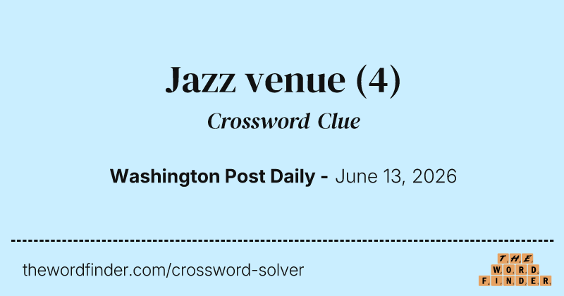 Jazz venue crossword clue image