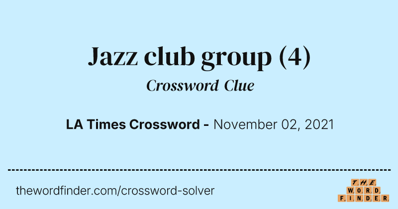 Jazz club group crossword clue image