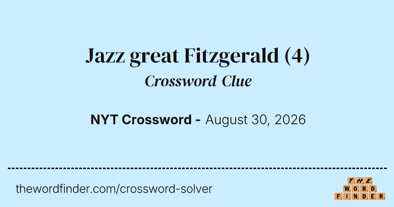 Jazz great Fitzgerald crossword clue image