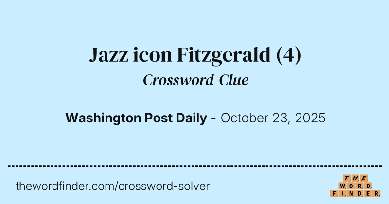 Jazz icon Fitzgerald crossword clue image