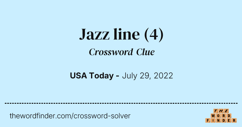 Jazz line crossword clue image