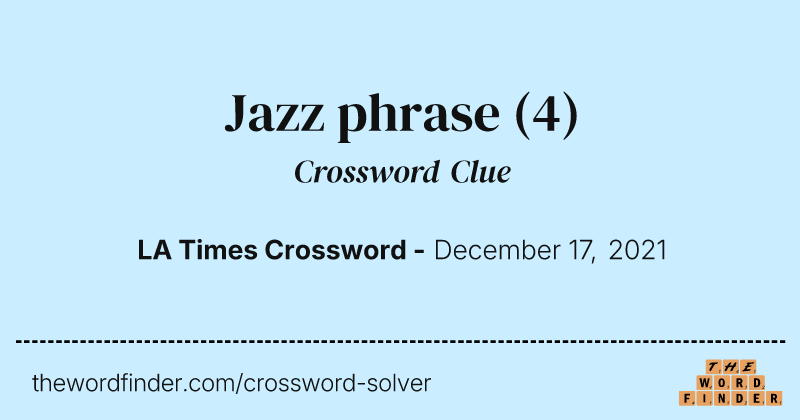 Jazz phrase crossword clue image