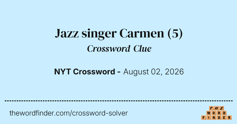 Jazz singer Carmen crossword clue image