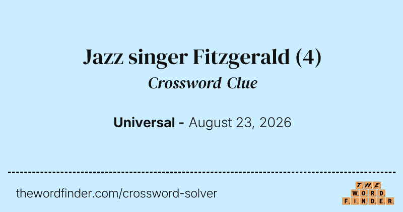 Jazz singer Fitzgerald crossword clue image