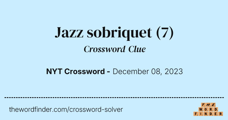 Jazz sobriquet crossword clue image