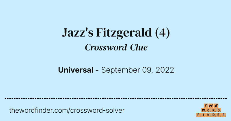 Jazz's Fitzgerald crossword clue image