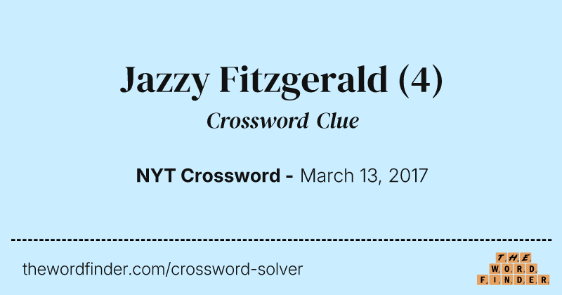 Jazzy Fitzgerald crossword clue image