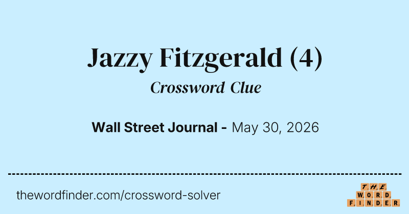 Jazzy Fitzgerald crossword clue image