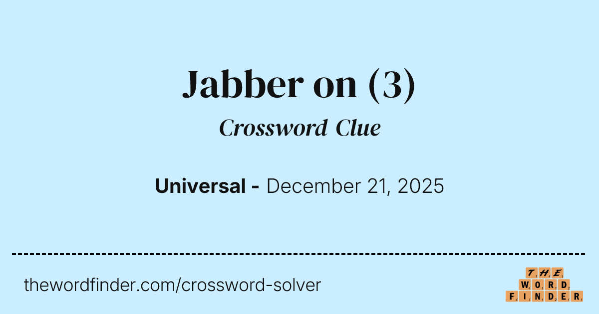 jabber-on-crossword-clue