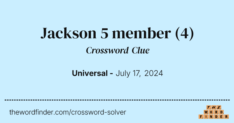 Jackson 5 member crossword clue image