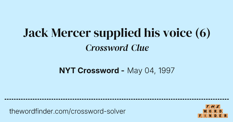 Jack Mercer supplied his voice crossword clue image