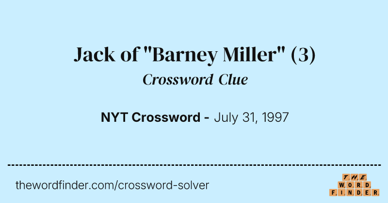 Jack of "Barney Miller" crossword clue image