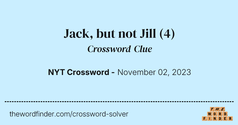 Jack, but not Jill crossword clue image