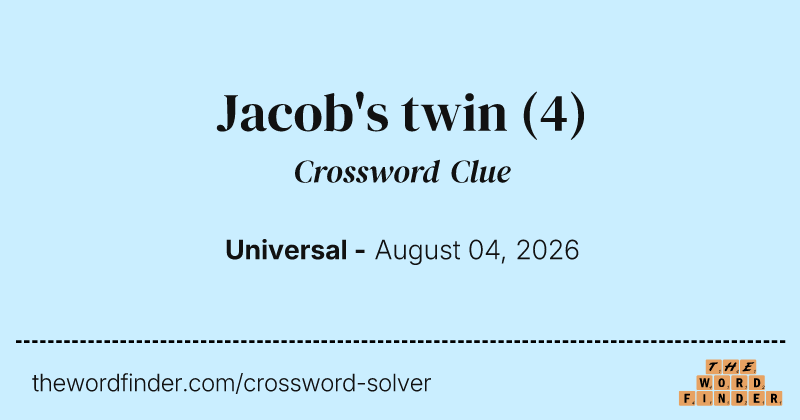 Jacob's twin crossword clue image