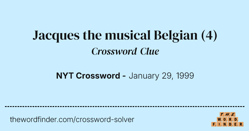 Jacques the musical Belgian crossword clue image