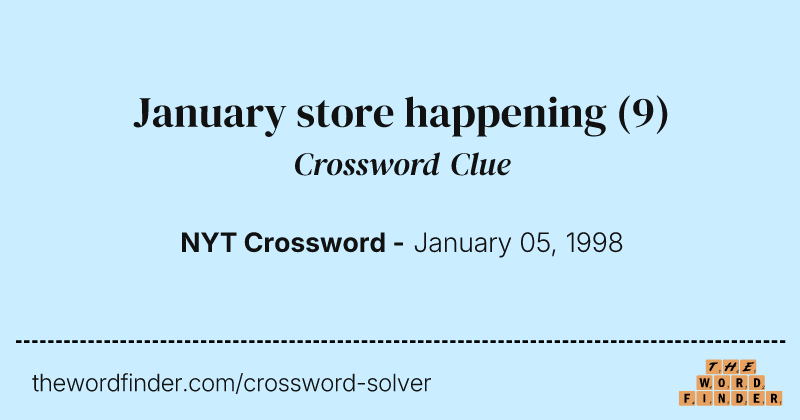 January store happening crossword clue image