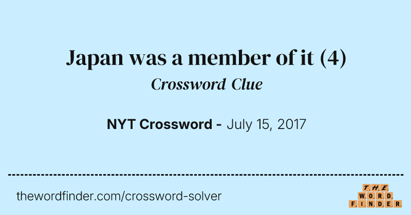 Japan was a member of it crossword clue image
