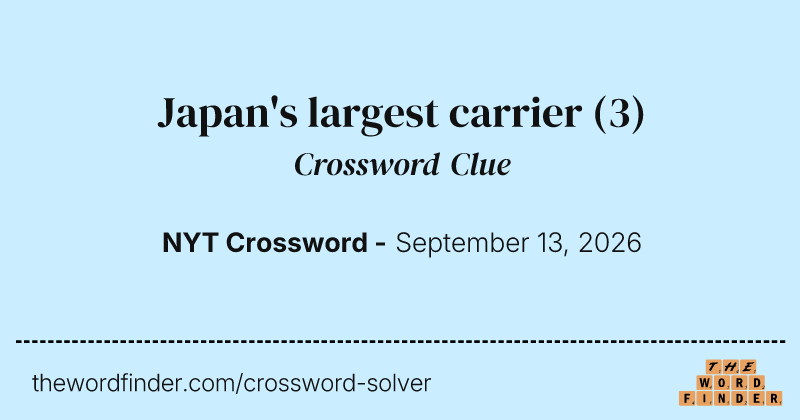 Japan's largest carrier crossword clue image