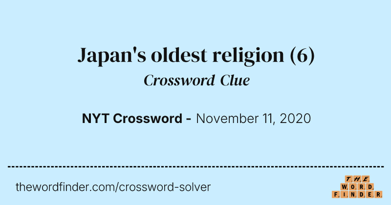 Japan's oldest religion crossword clue image