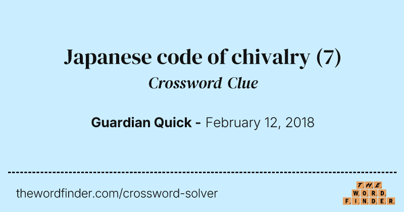 Japanese code of chivalry crossword clue image