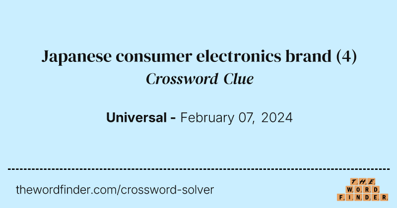 Japanese consumer electronics brand crossword clue image