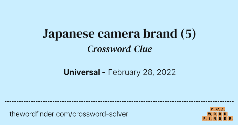 Japanese camera brand crossword clue image