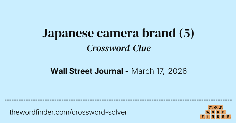 Japanese camera brand crossword clue image