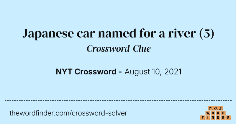 Japanese car named for a river crossword clue image