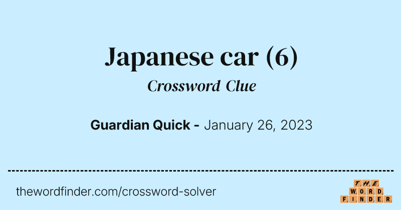 Japanese car crossword clue image