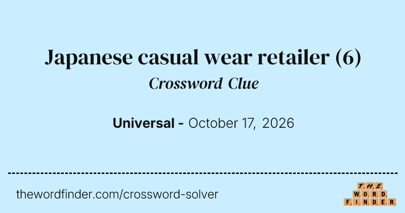 Japanese casual wear retailer crossword clue image