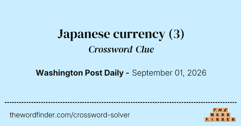 Japanese currency crossword clue image