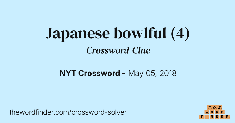 Japanese bowlful crossword clue image