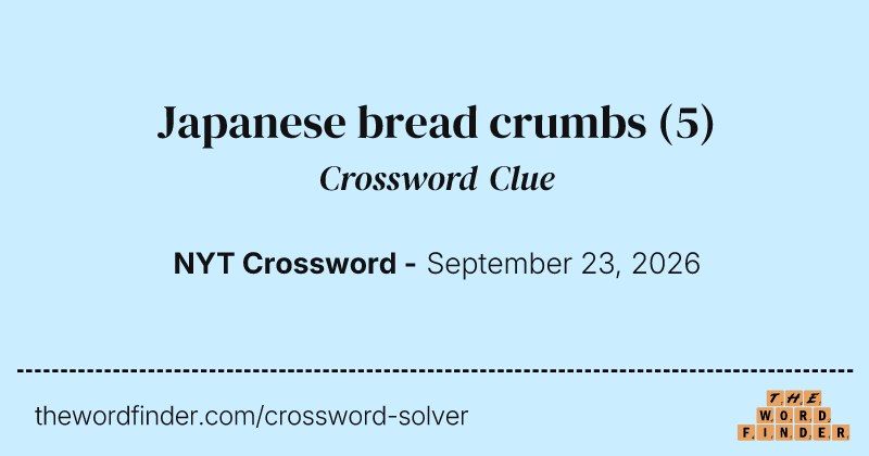 Japanese bread crumbs crossword clue image