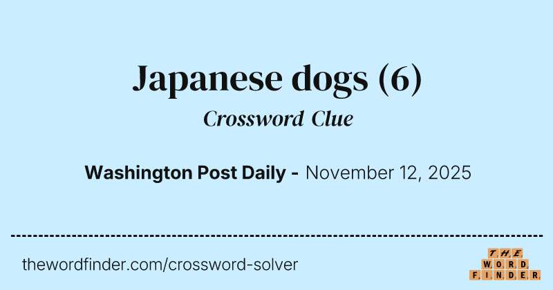 Japanese dogs crossword clue image