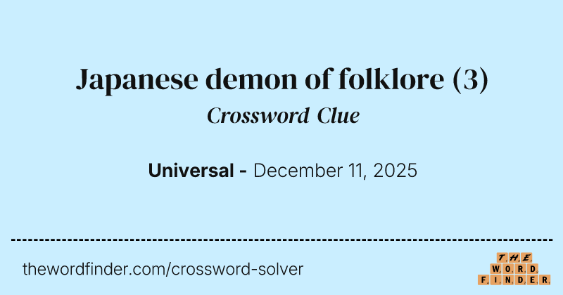 Japanese demon of folklore crossword clue image