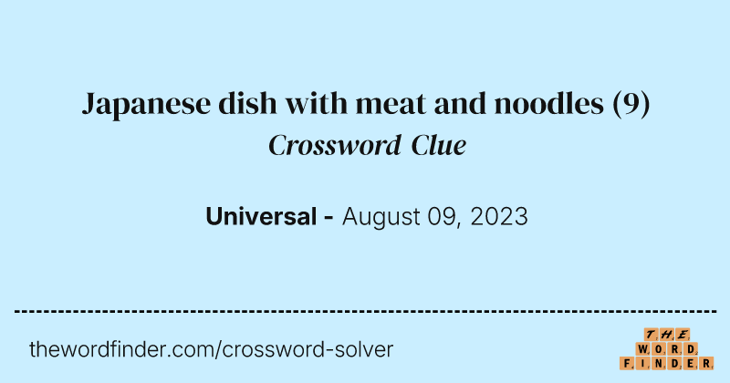 Japanese dish with meat and noodles crossword clue image