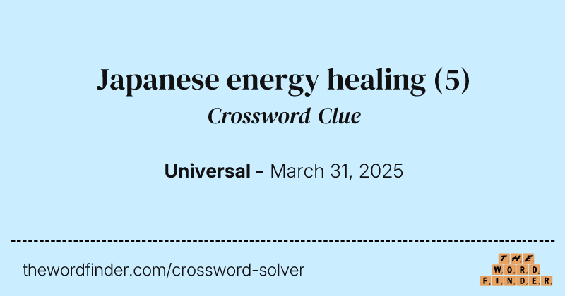 Japanese energy healing crossword clue image