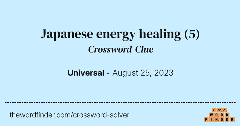 Japanese energy healing crossword clue image