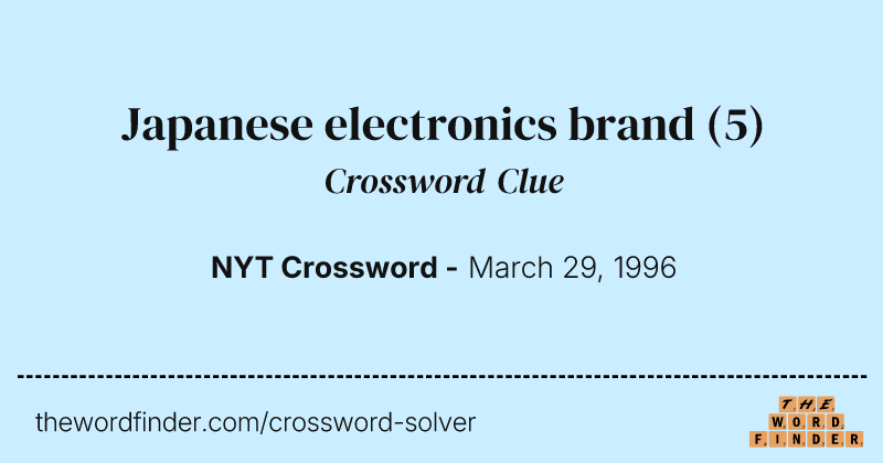Japanese electronics brand crossword clue image