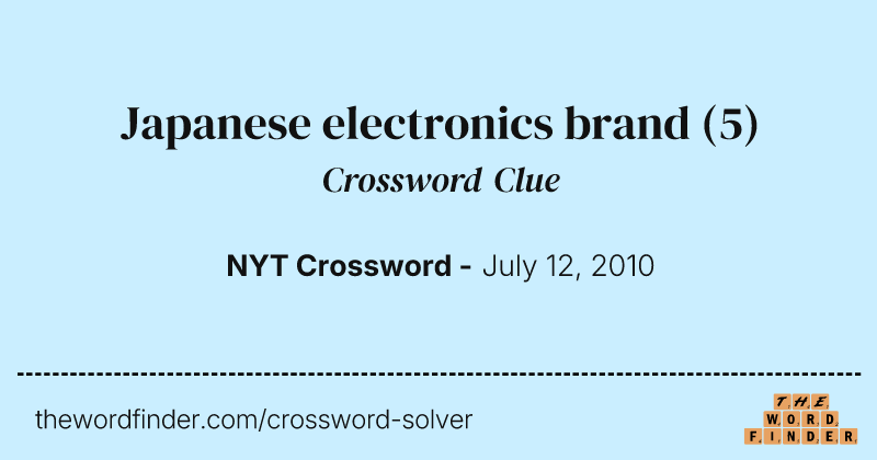 Japanese electronics brand crossword clue image