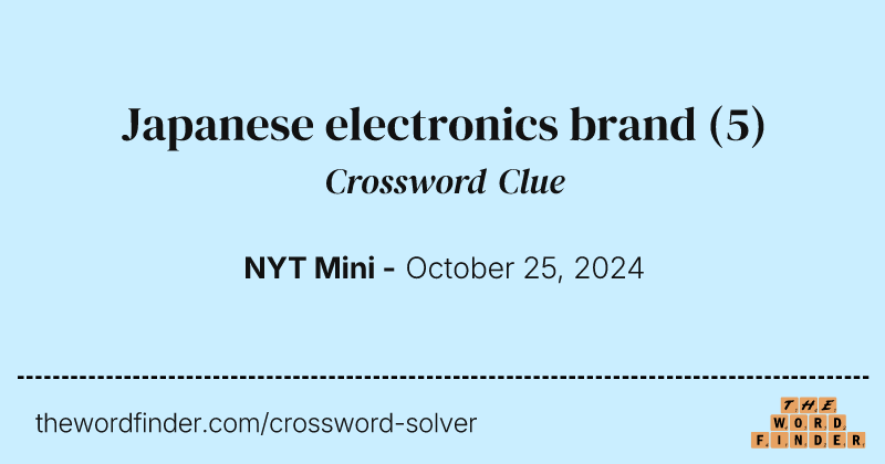 Japanese electronics brand crossword clue image