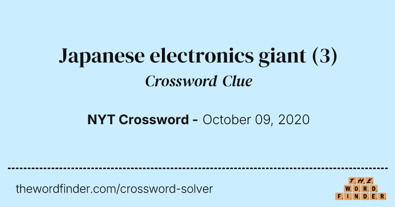 Japanese electronics giant crossword clue image