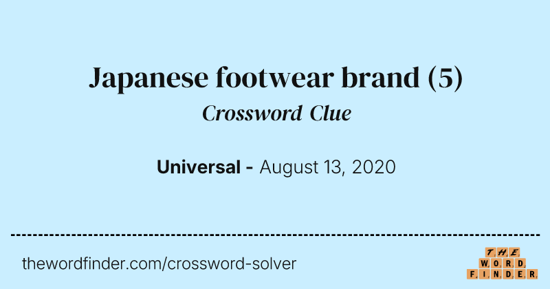 Japanese footwear brand crossword clue image