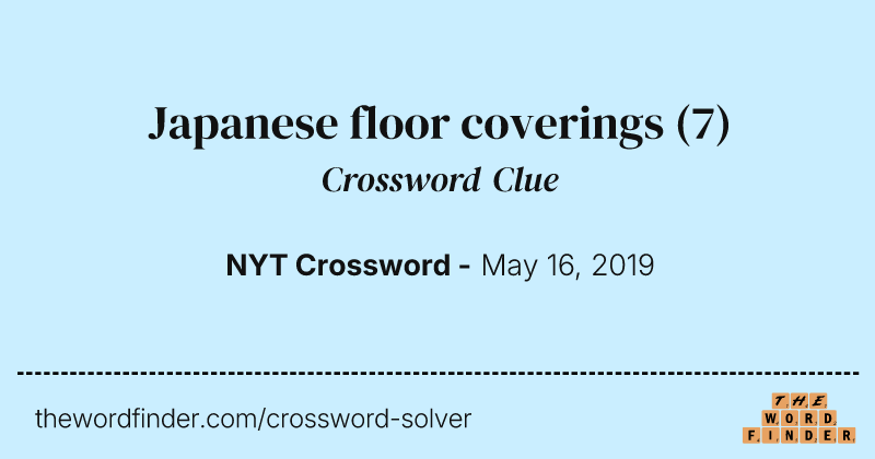 Japanese floor coverings crossword clue image