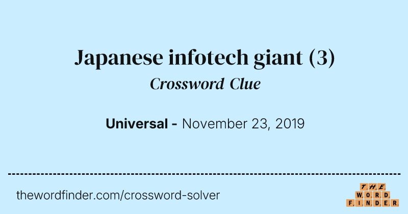 Japanese infotech giant crossword clue image