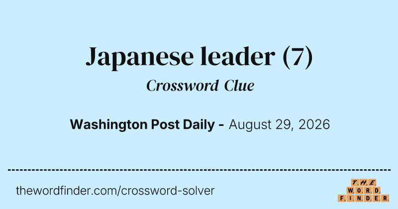 Japanese leader crossword clue image