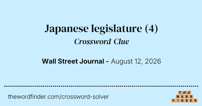 Japanese legislature crossword clue image