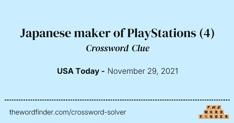 Japanese maker of PlayStations crossword clue image