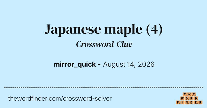 Japanese maple crossword clue image