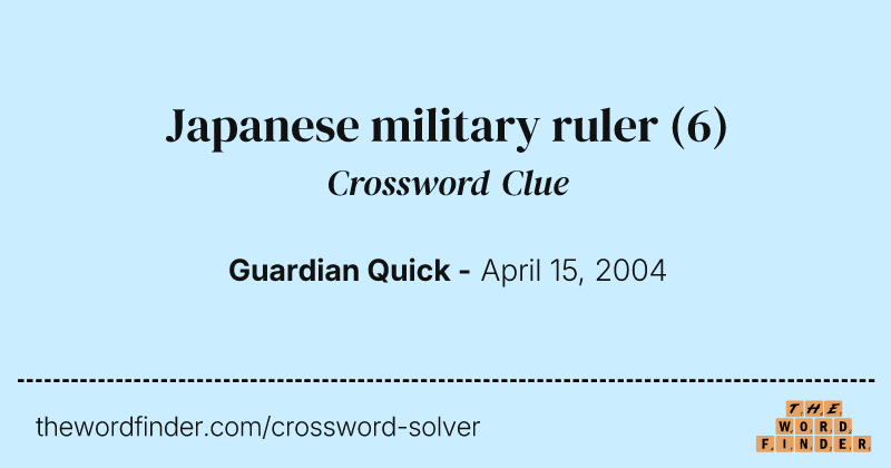 Japanese military ruler crossword clue image